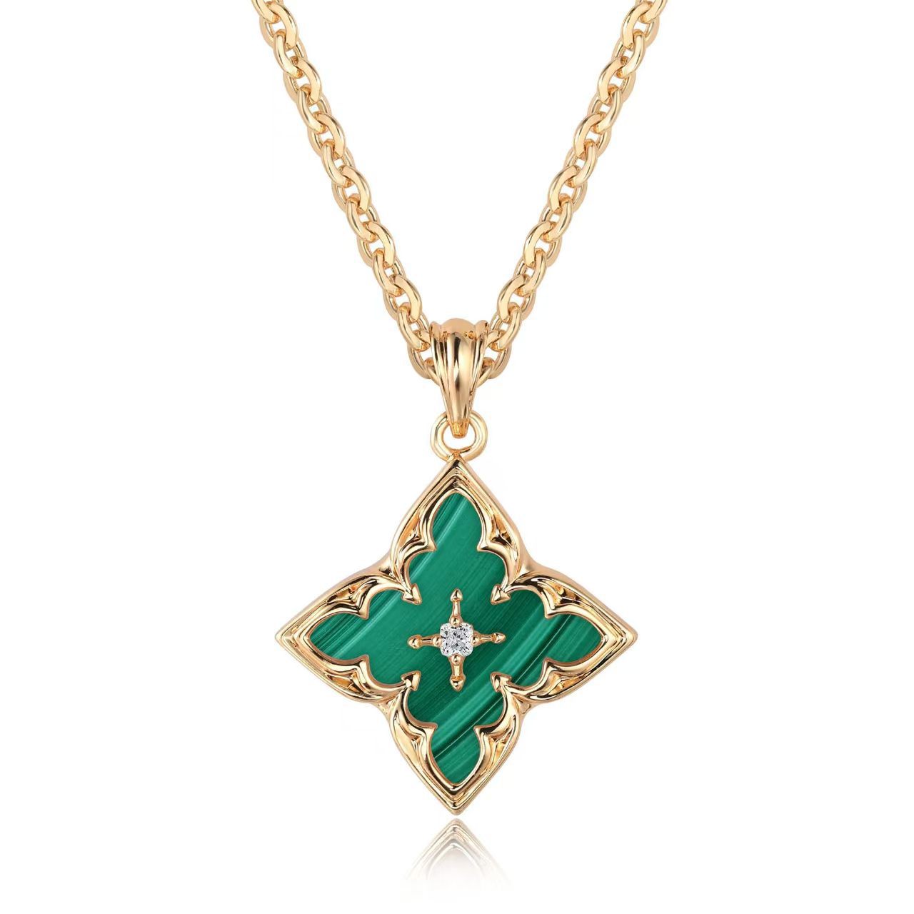 Naszyjnik z Zawieszką Brązowa Koniczyna | Złoto