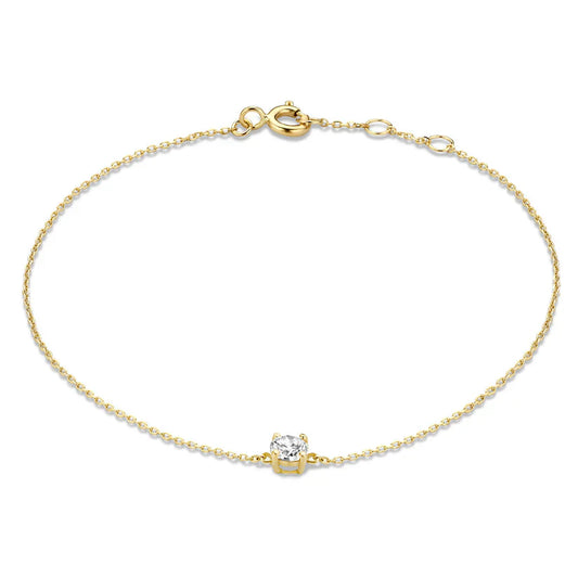 Cléa Bransoletka z Kamieniem Moissanite | Złoto